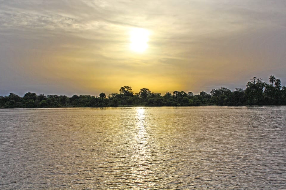 soleil couchant sur la Gambie