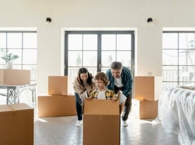 famille qui déménage à Maurice